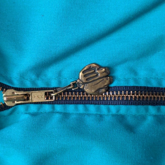 Westmark Imprintables Adult Size Large Green with Blue Vintage Zip Jacket - Picture 6 of 7